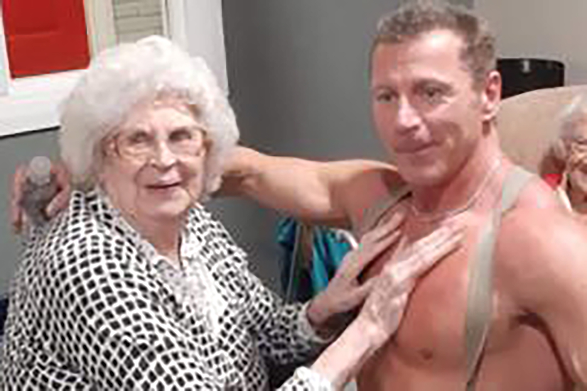adam elite add Old Lady Striptease photo