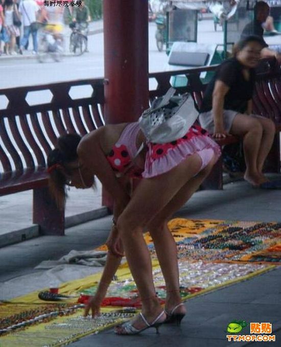 debi parrish add Micro Skirt Public photo