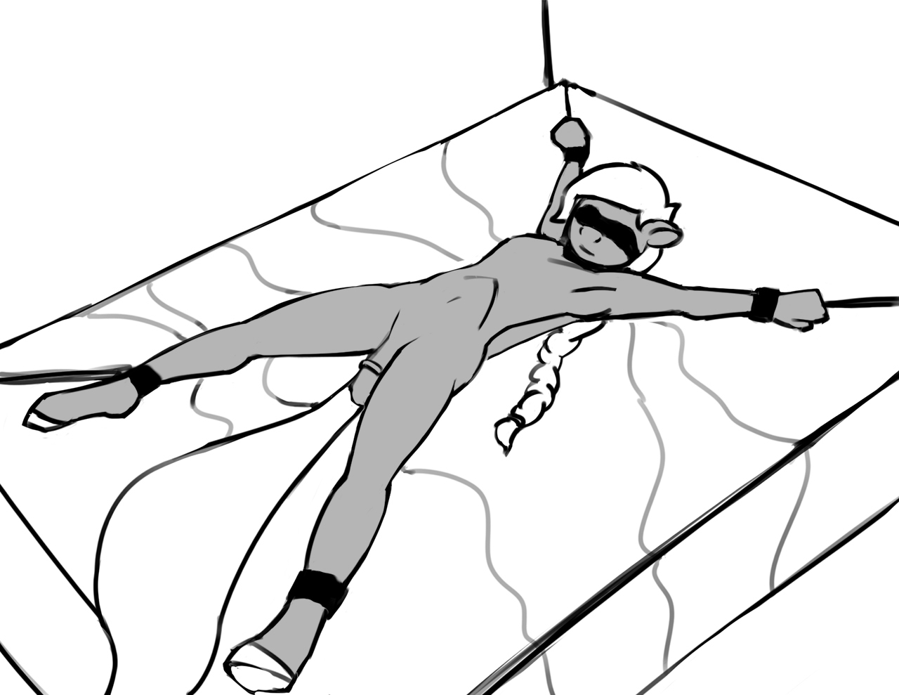Spread Eagle Tied To Bed 15393