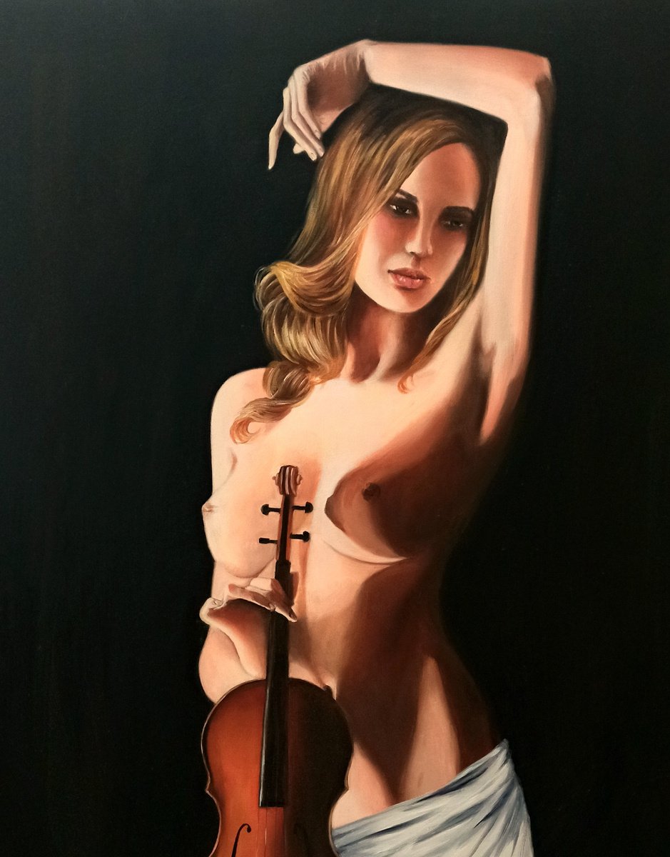 aaron vergote add Nude Violin Playing photo